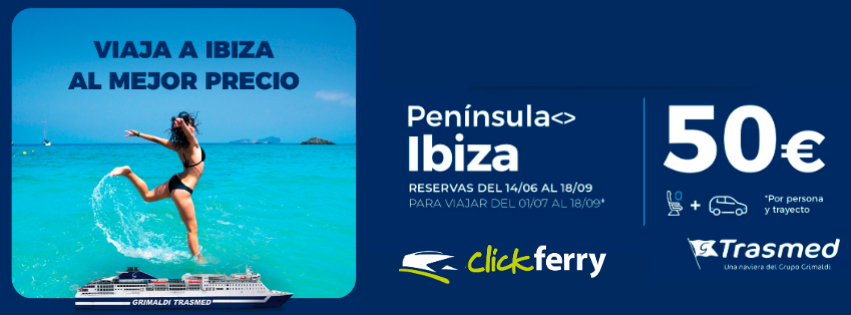 Imagen de Pon rumbo a Ibiza con Trasmed por 50€ (1 pasajero en butaca y embarque del coche) 